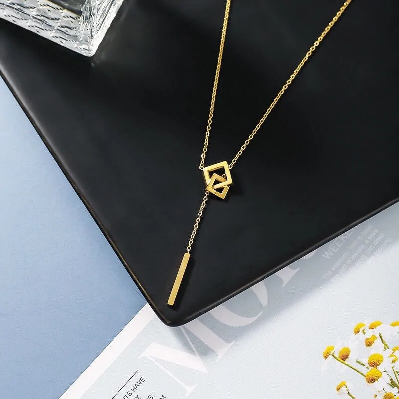 Geometric Drop Necklace