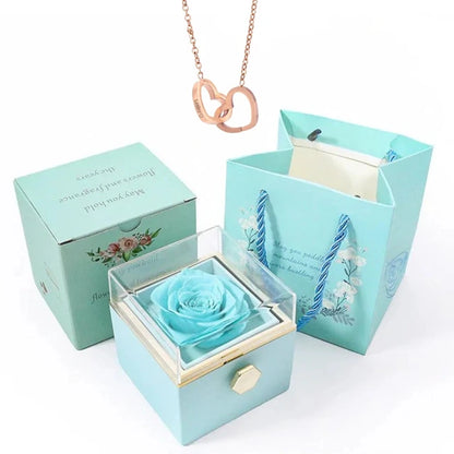 Rose Box & Heart Necklace