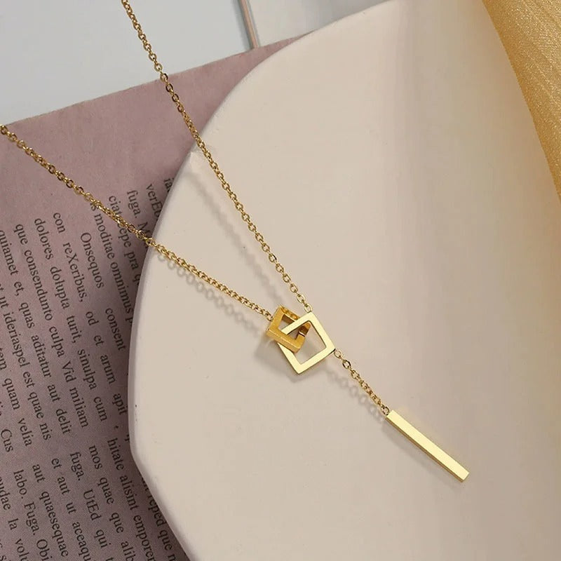 Geometric Drop Necklace