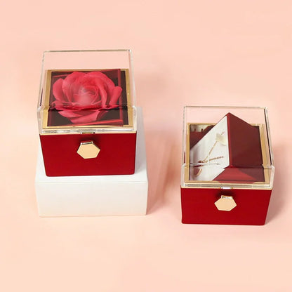 Rose Box & Heart Necklace